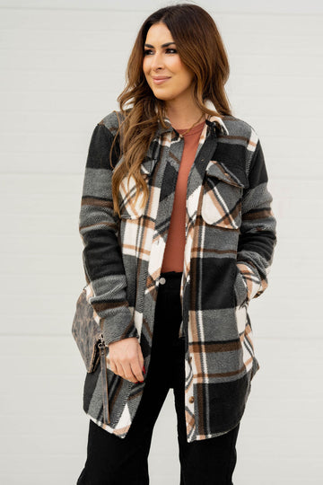 Striking Plaid Tunic Shacket