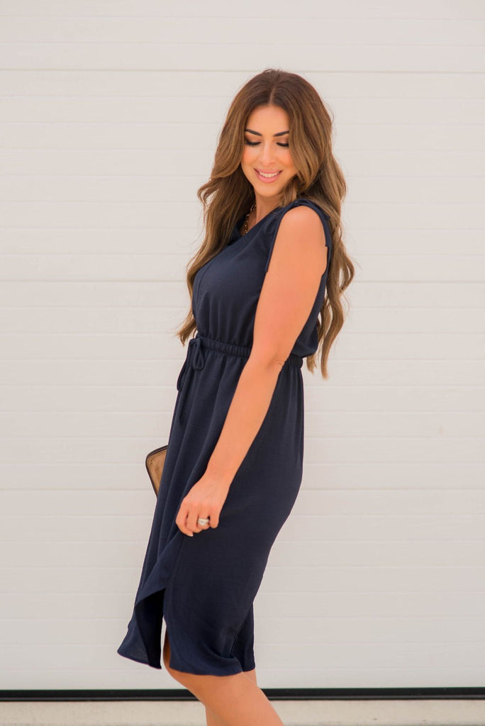 Simple Tie Strap Midi Dress - Betsey's Boutique Shop -