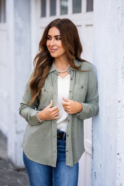 Simple Marled Shacket