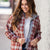 Plaid Sweatshirt Lined Shacket