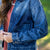 Ruffle Accented Denim Bomber Jacket
