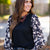 Floral Sleeves Black Knit Top