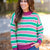 Bold Stripes Green & Pink Pullover