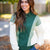 Color Curve Green Colorblock Pullover