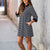 Collared Charm Black Striped Dress