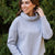 Subtle Textured Cowl Neck Gray Sweatshirt