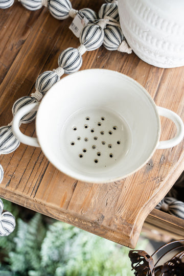 White Ceramic Colander