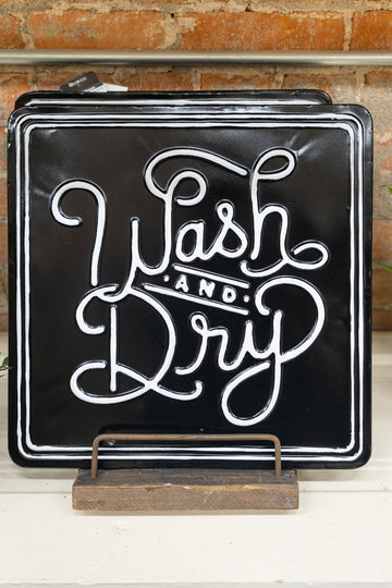 Wash And Dry Tin Sign