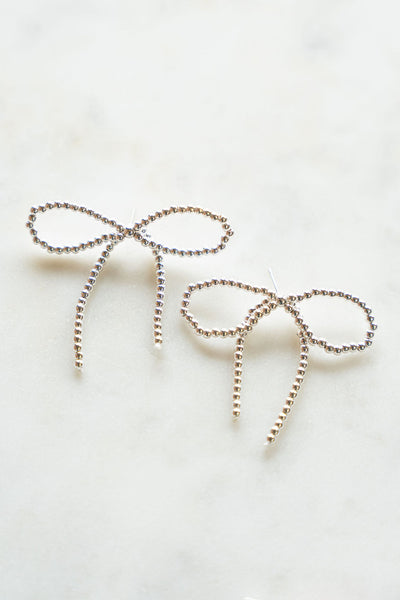 String Bows Stud Earrings