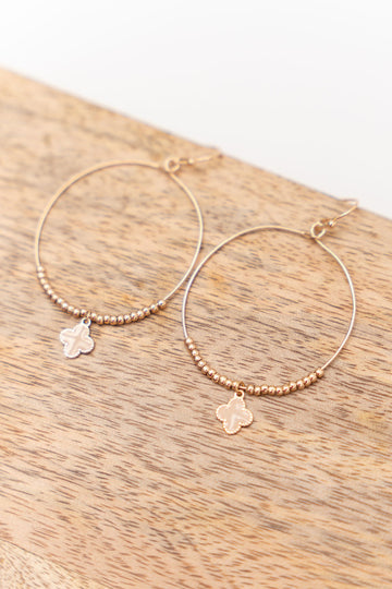 Quatrefoil Accented Hoop Earrings