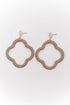 Outlined Quatrefoil Dangle Earrings