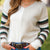 Cozy Colorblock Striped Sleeve Sweater
