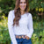 Ribbed Gathered Shoulder Long Sleeve Tee