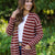 Thin Striped Knit Tunic Cardigan