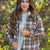 Plaid Sweatshirt Lined Shacket