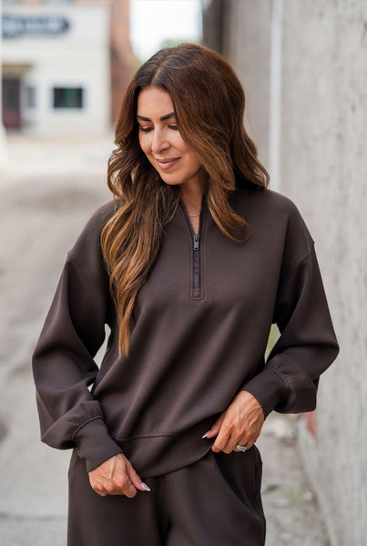 Day to Day Espresso Scuba Quarter Zip