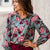Gathered in Bloom Blue Floral Blouse