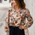 Gathered in Bloom Taupe Floral Blouse