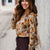 Gathered in Bloom Olive Floral Blouse