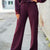 All Day Style Burgundy Scuba Wide Leg Pants