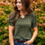 Classic Beauty Olive Puff Sleeve Blouse