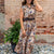 Garden Story Taupe Floral Midi Dress