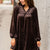 Elevated Elegance Brown Velvet Dress