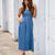 Blue Jean Beauty Denim Strapless Midi Dress