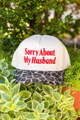 Sorry About My Husband Leopard Hat