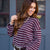 Cozy Lines Plum Striped Ribbed Top