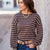 Cozy Lines Chocolate Striped Ribbed Top