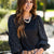 Dotted Details Black Puff Sleeve Top