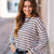 Cozy Lines Ivory Striped Ribbed Top