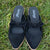 Corky's Oh Bow She Didn't Black Faux Suede Mules