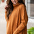 Waffled Turtleneck Cognac Sweater Tee