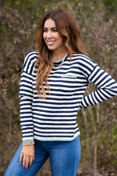 Freshly Stitched Striped Sweater