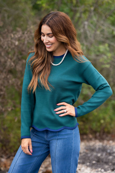 Scalloped in Style Sweater