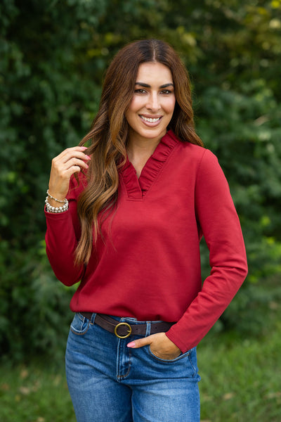 Sweetly Ruffled Long Sleeve Top