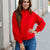 Cozy State Red Mock Neck Pullover