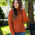 Crisp Day Rust Ribbed Mock Neck Sweater