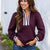 Classic Detail Burgundy Striped Trim Pullover