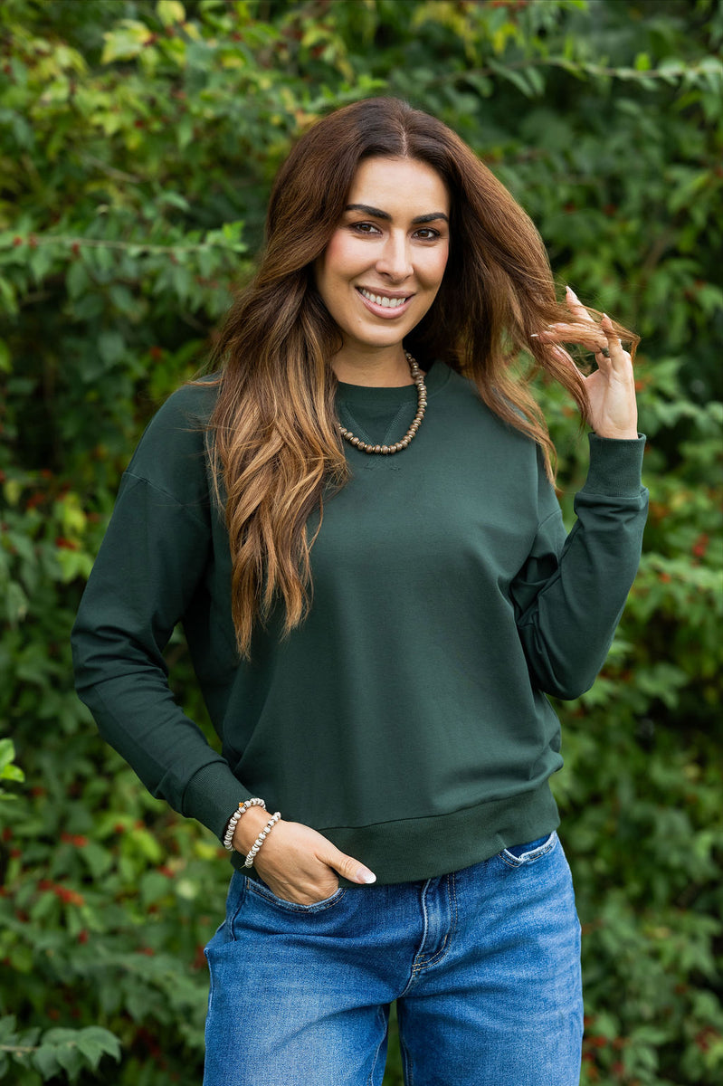 Just for Comfort Hunter Green Pullover – Betsey's Boutique Shop