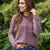 Mixed Knit Moments Plum Pocket Sweater