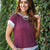 Perfect Contrast Wine & Grey Ribbed Tee