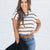 Striped Side Slit Knit Tee