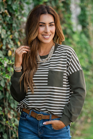 Easy Days Striped Long Sleeve Tee