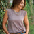 Ruffle Trim Ribbed Tank