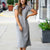 Vintage Side Slit Midi Tee Dress