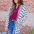 Striped Terry Tunic Cardigan