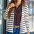 Striped Open Weave Cardigan